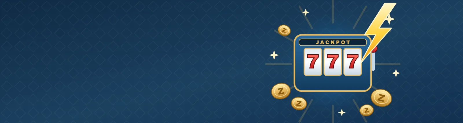 Zing Casino Zing Casino – banner cu un slot 777, monede și fulger